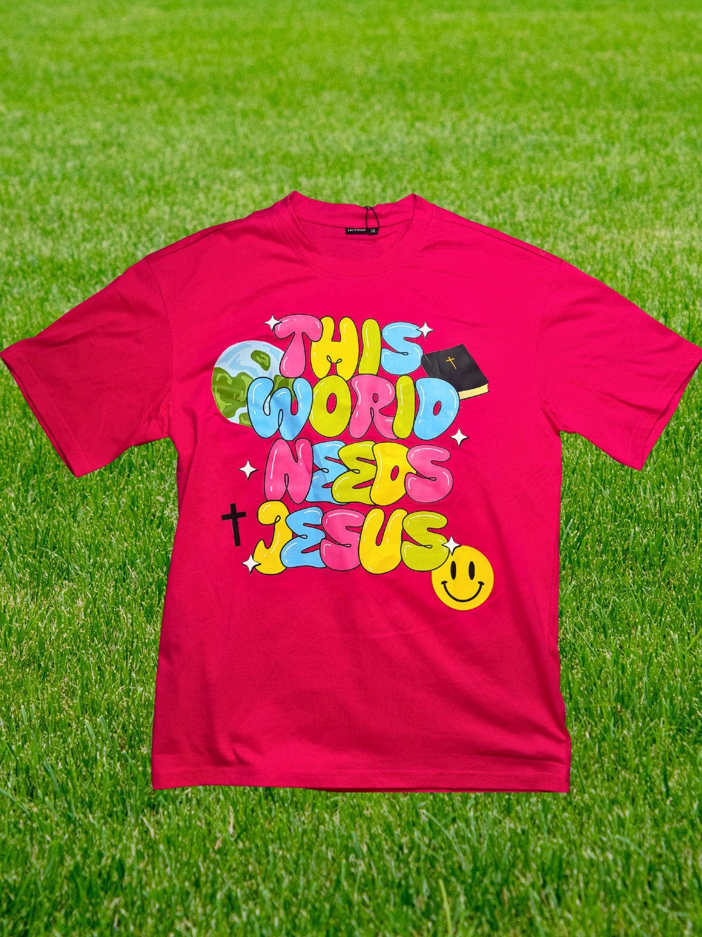 Hot Pink This World Needs Jesus Shirt