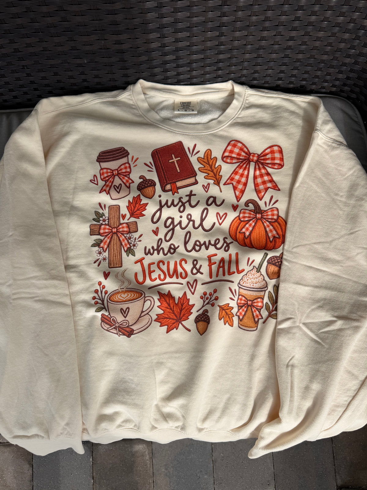Beige Just A Girl Crewneck