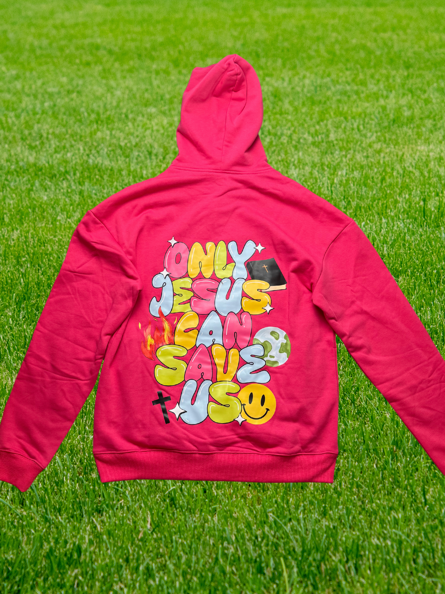 Hot Pink This World Needs Jesus Hoodie