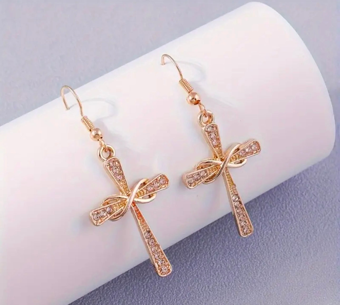 Gold Cross Earrings