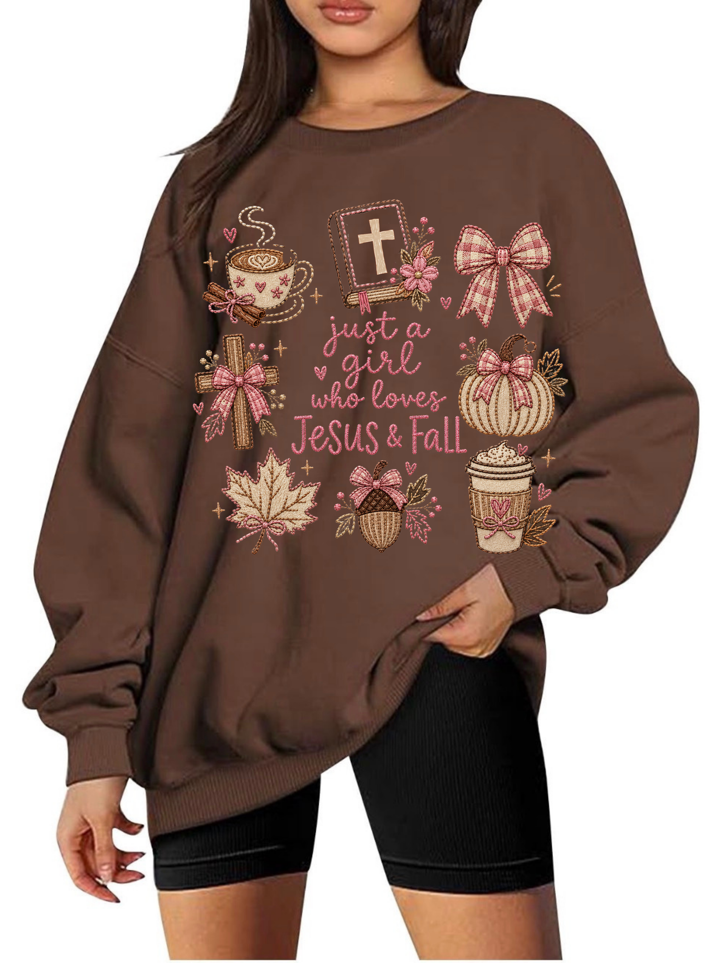Just A Girl Brown Crewneck