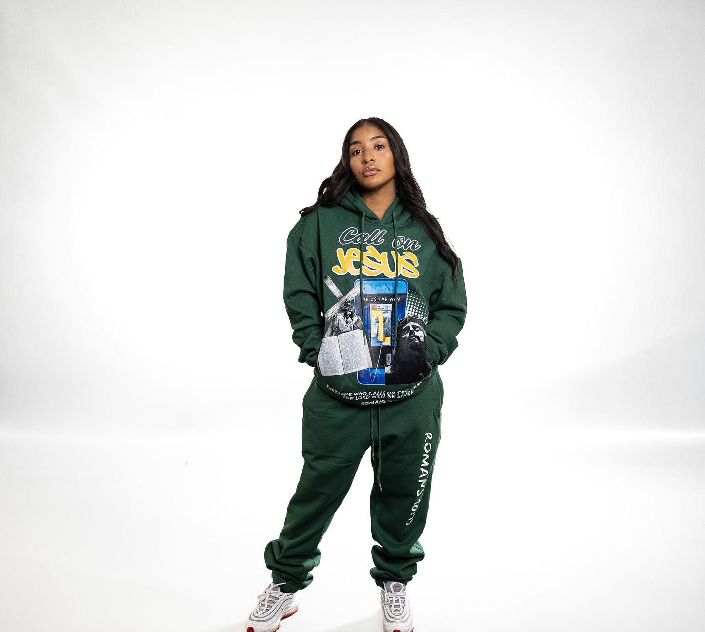 Green Romans 10:13 Hoodie
