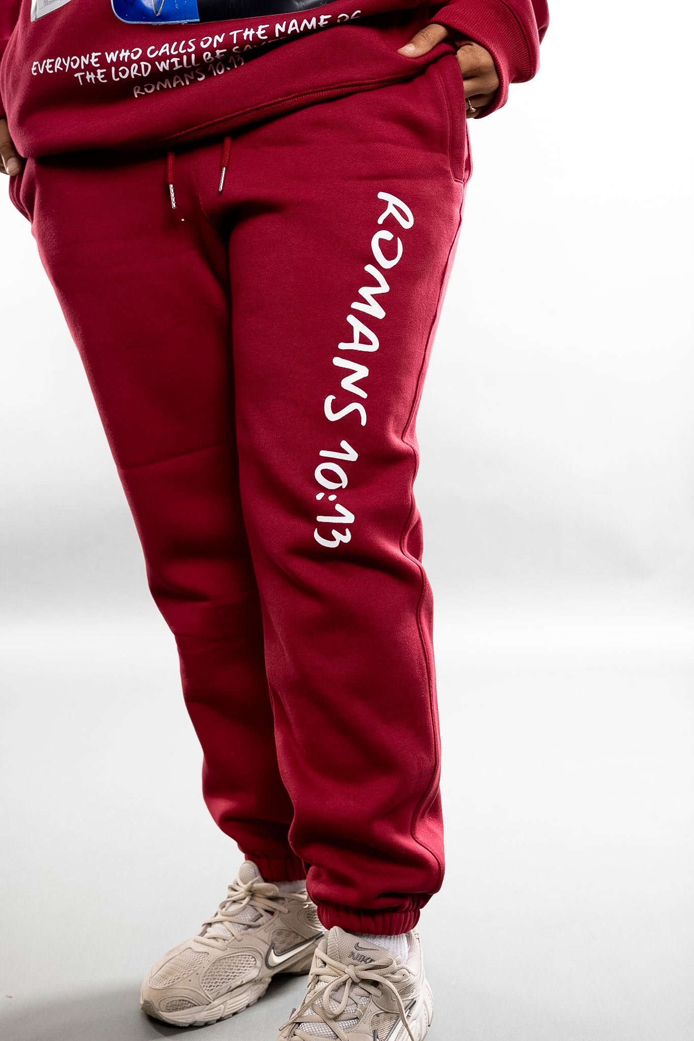 Red Romans 10:13 Sweatpants