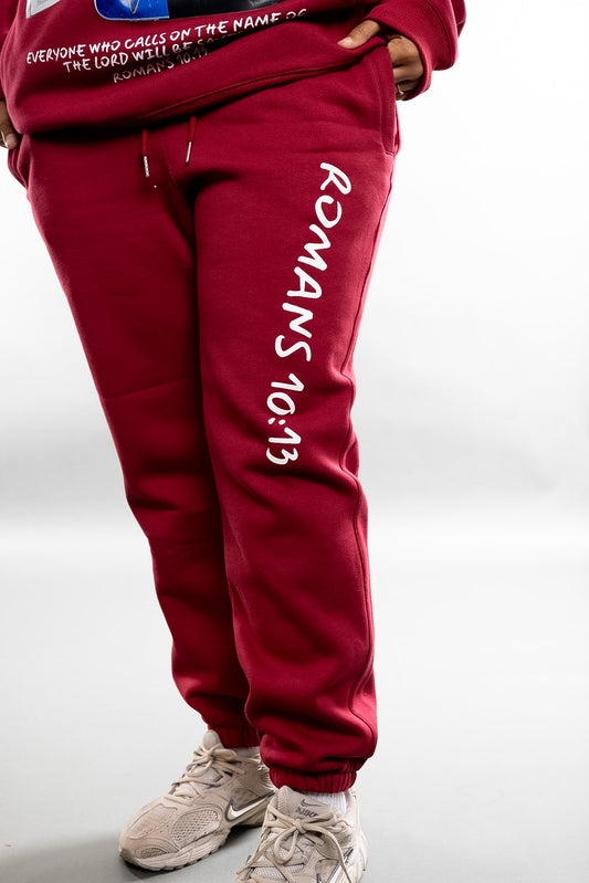 Red Romans 10:13 Sweatpants