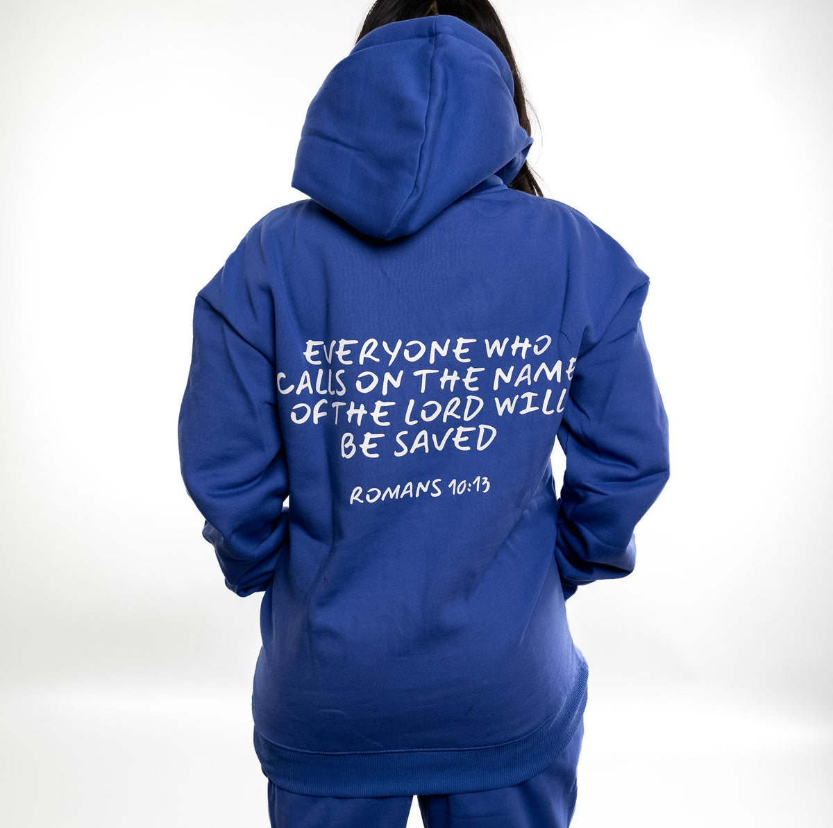 Blue Romans 10:13 Hoodie