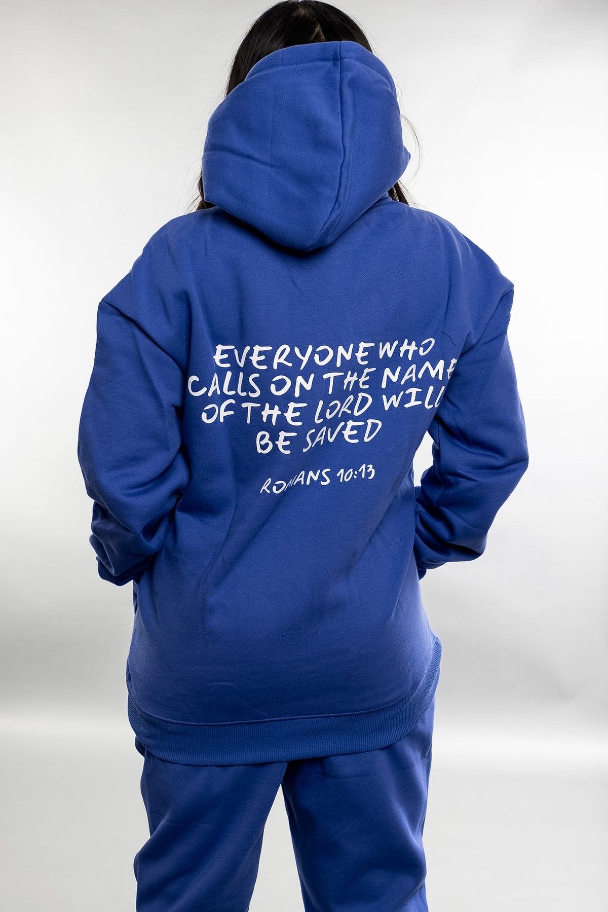 Blue Romans 10:13 Hoodie