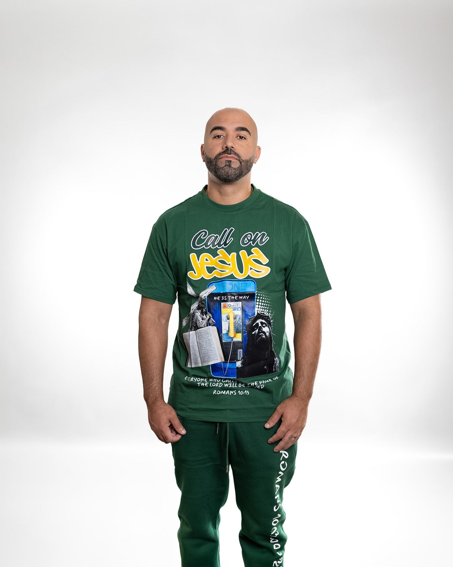 Green Romans 10:13 T-Shirt
