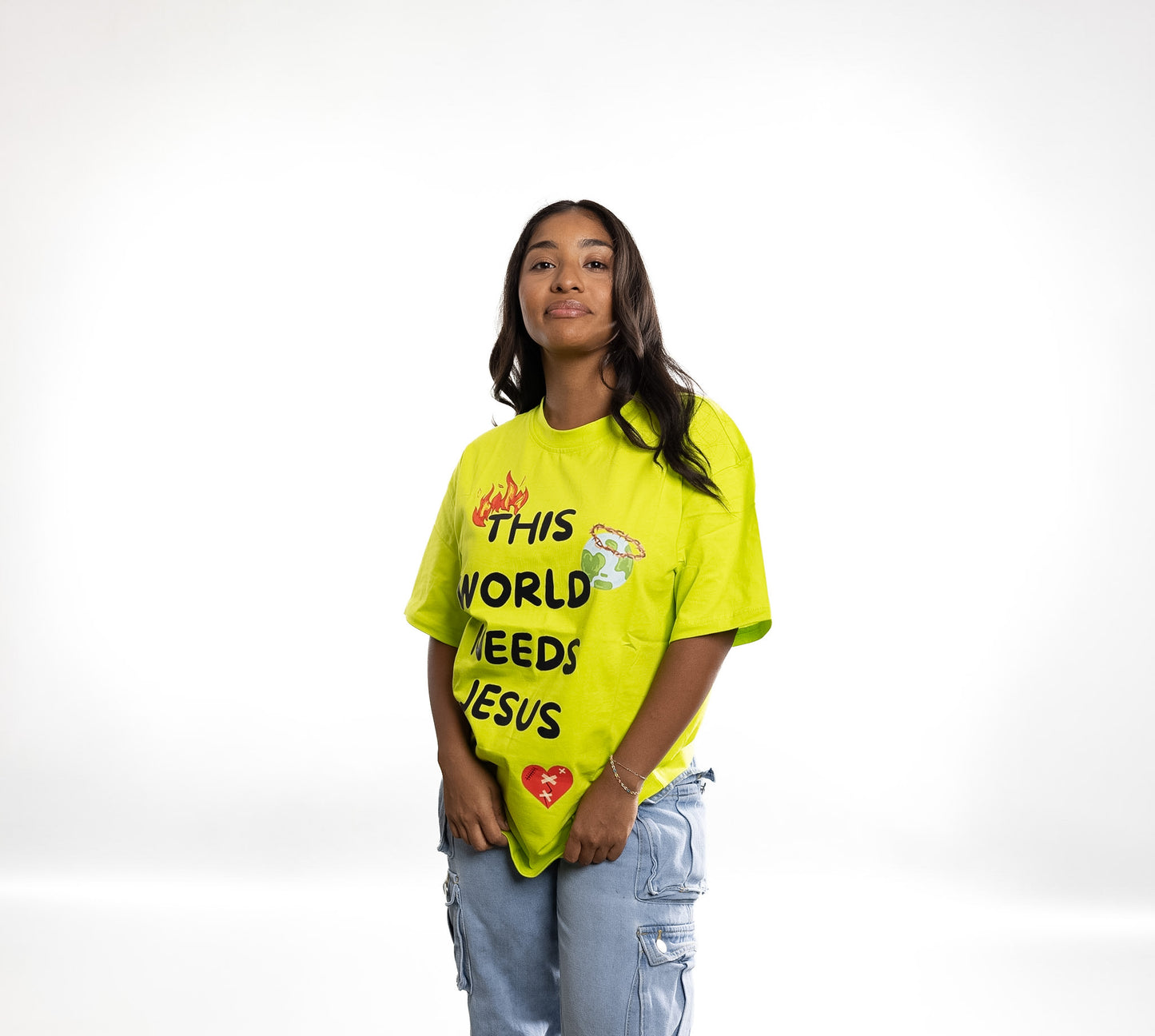 Lime Green Jesus T Shirt