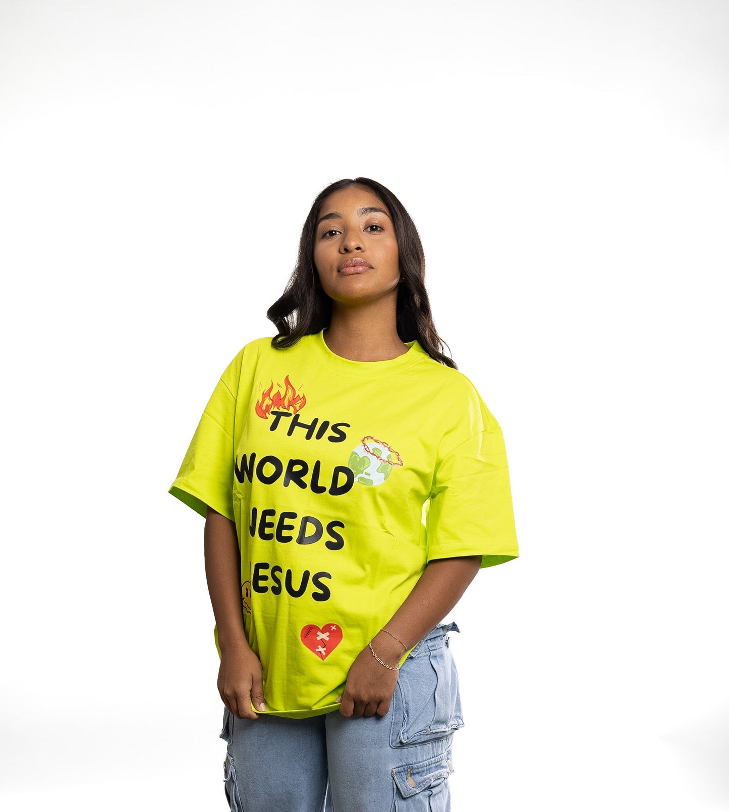 Lime Green Jesus T Shirt