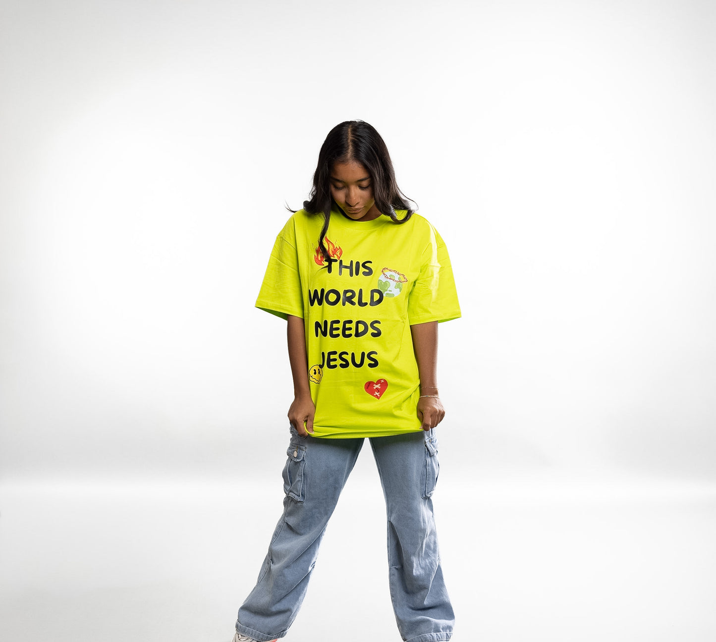 Lime Green Jesus T Shirt