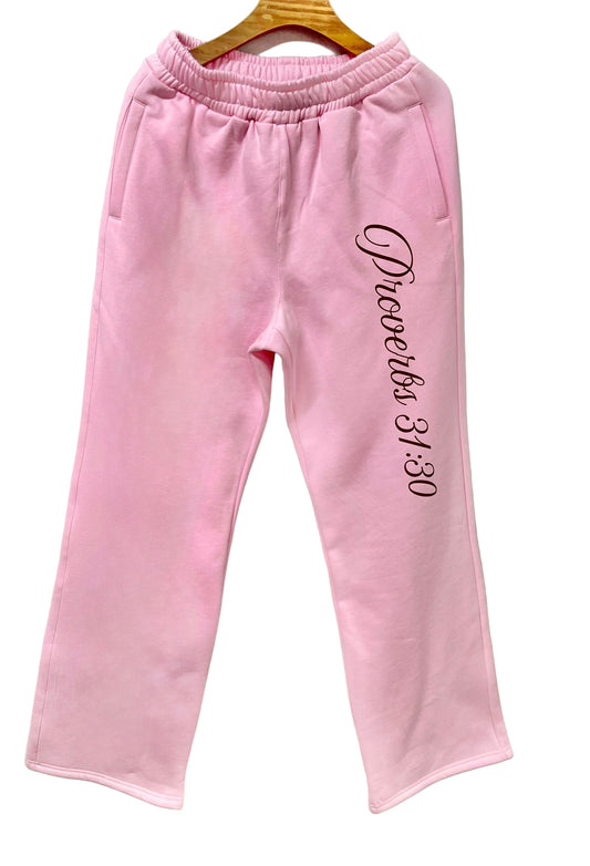 Proverbs 31 Pink Straight Leg Sweatpants