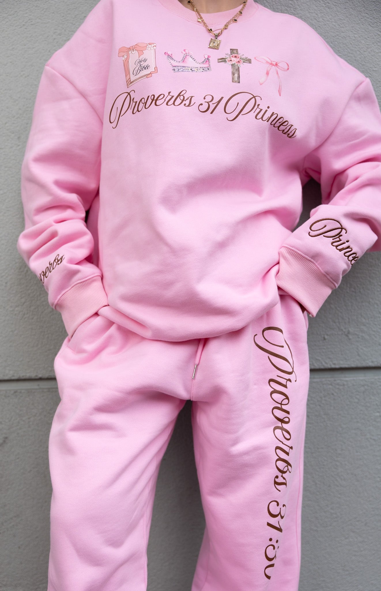 Proverbs 31 Pink Straight Leg Sweatpants
