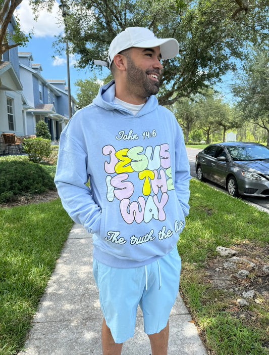 Blue Jesus is The Way Unisex Hoodie