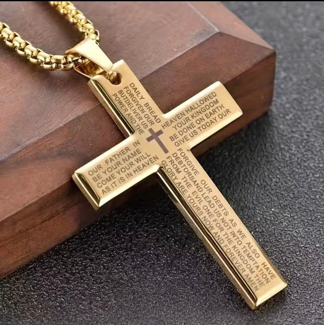 Mens Engraved Cross