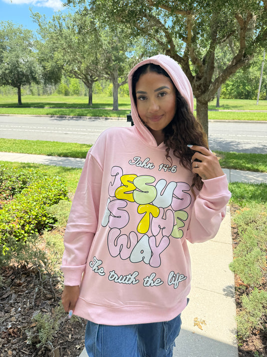 Pink Jesus Is The Way Unisex Hoodie