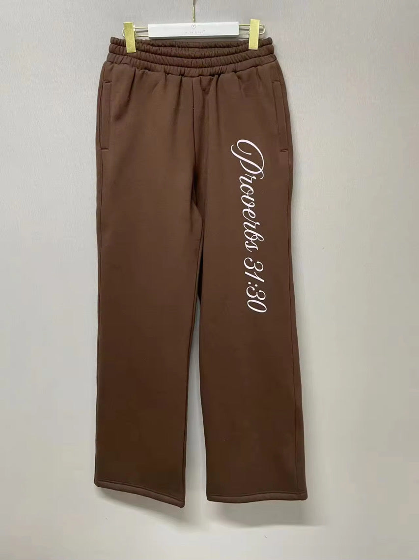 Proverbs 31 Brown Straight Leg Sweatpants
