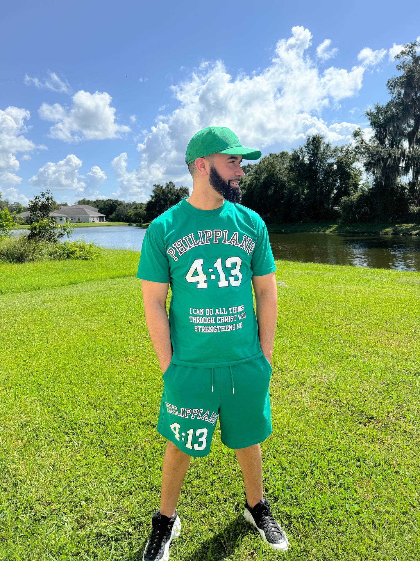 Green Philippians 4:13 Shorts