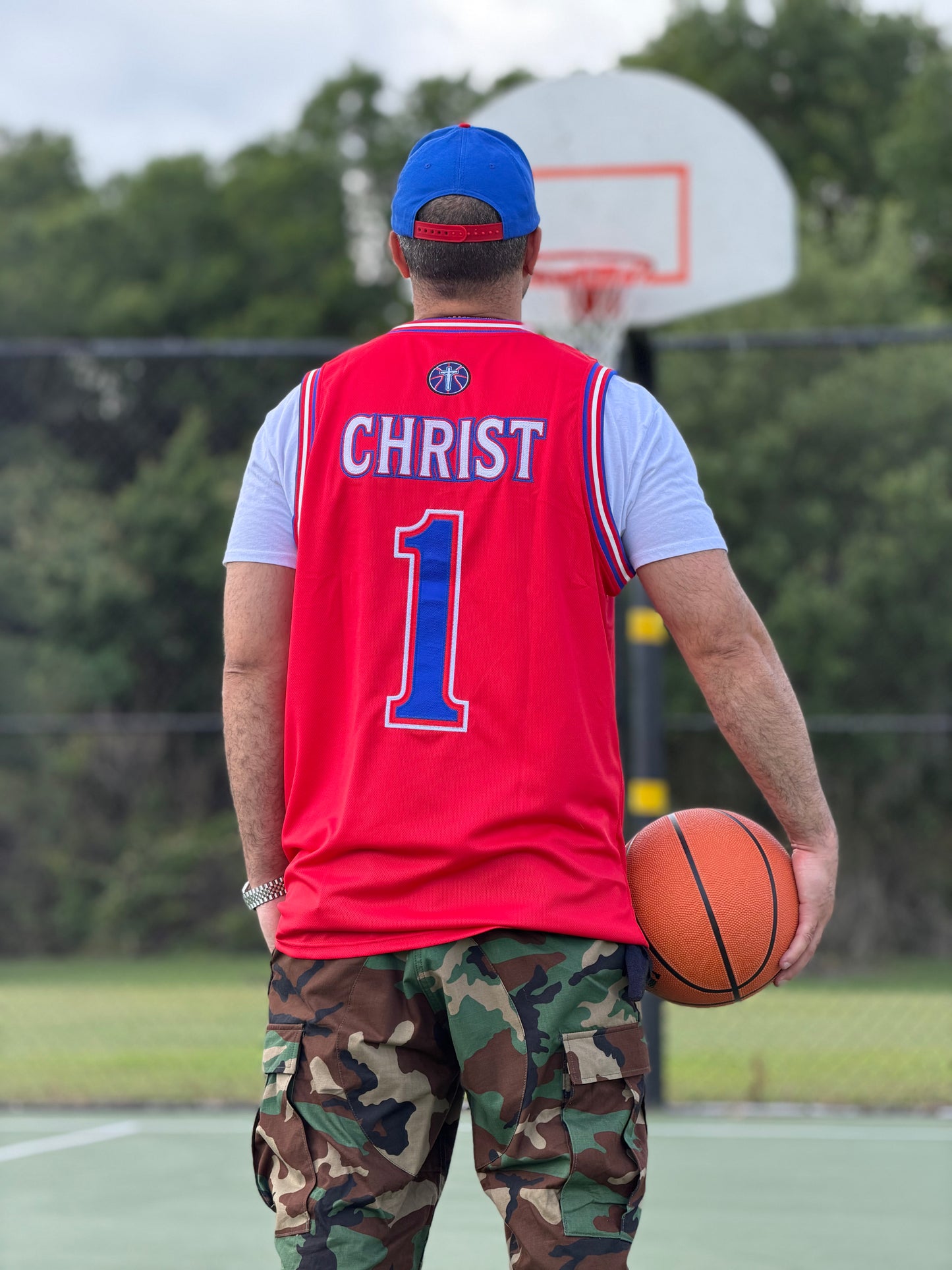 Red Team Jesus Basketball Jersey