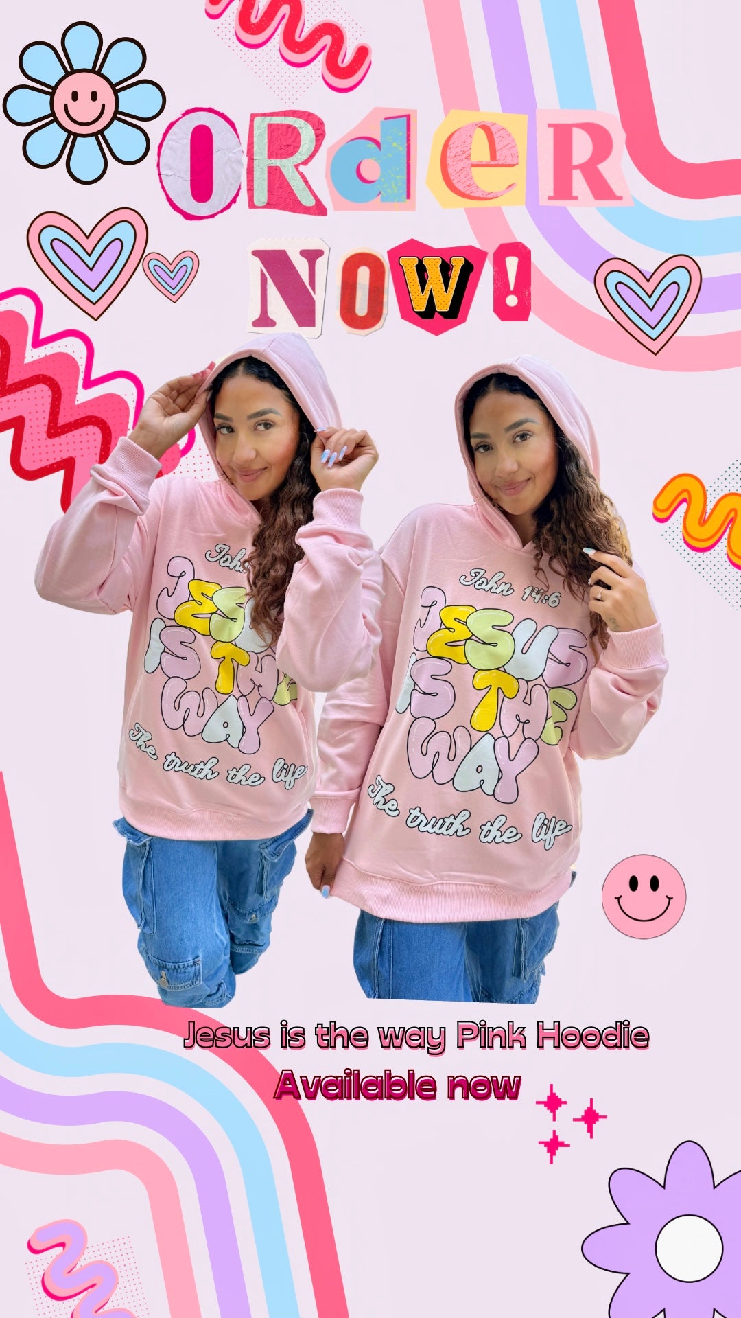 Pink Jesus Is The Way Unisex Hoodie