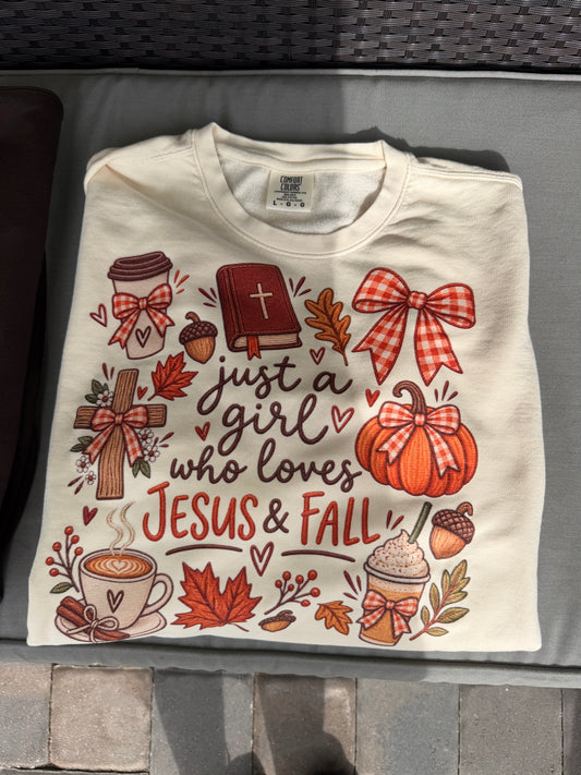 Beige Just A Girl Crewneck