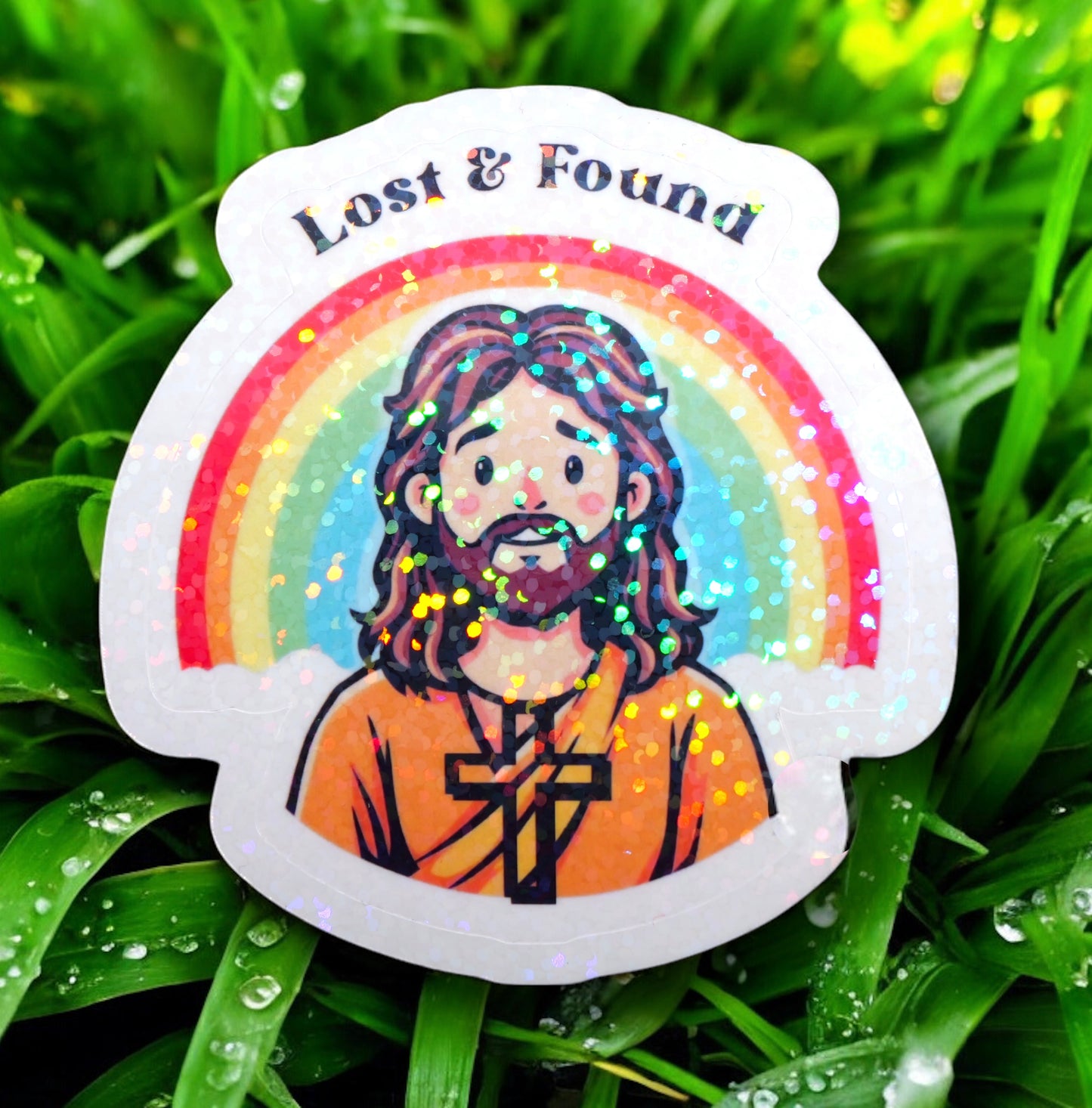 Rainbow Jesus Sticker (Holographic)