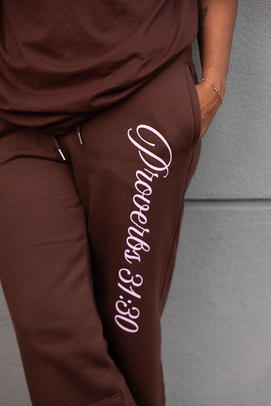 Proverbs 31 Brown Straight Leg Sweatpants