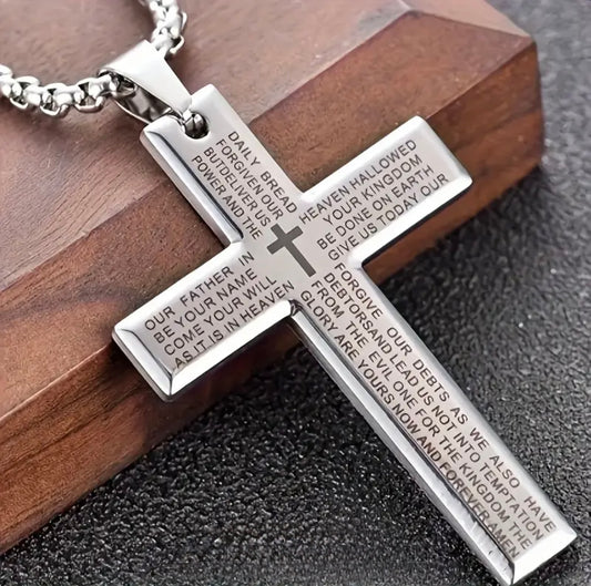 Mens Engraved Cross