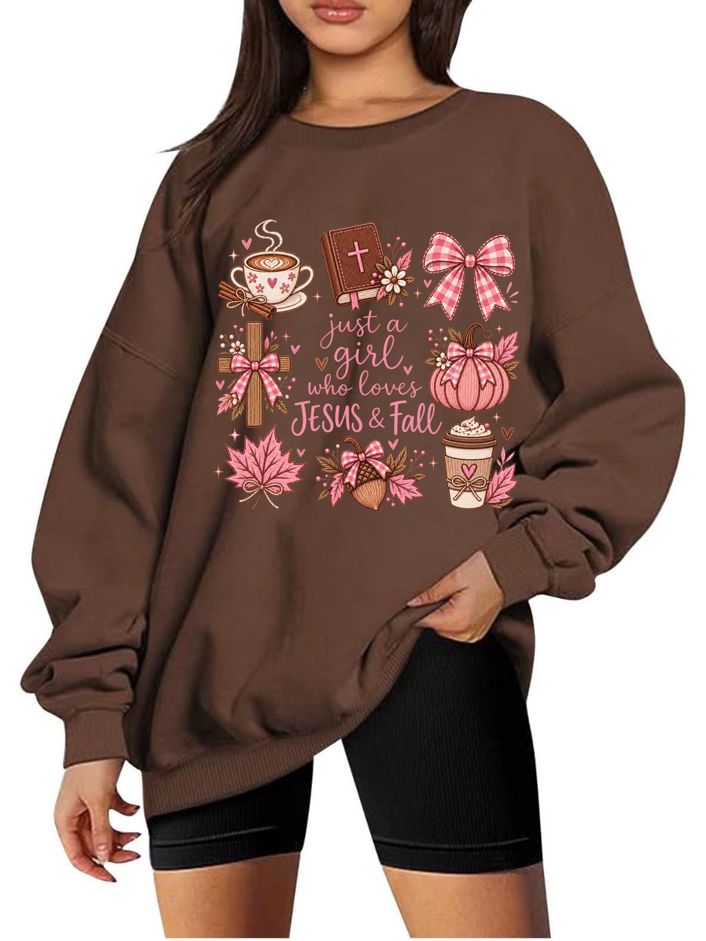 Just A Girl Brown Crewneck