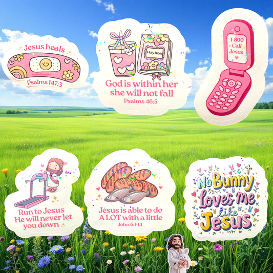 6 Pack Holographic Sticker Bundle
